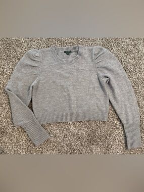Women’s Wild Fable Cropped Puff Shoulder / Sleeve Sweater ~ Gray Size M NWOT